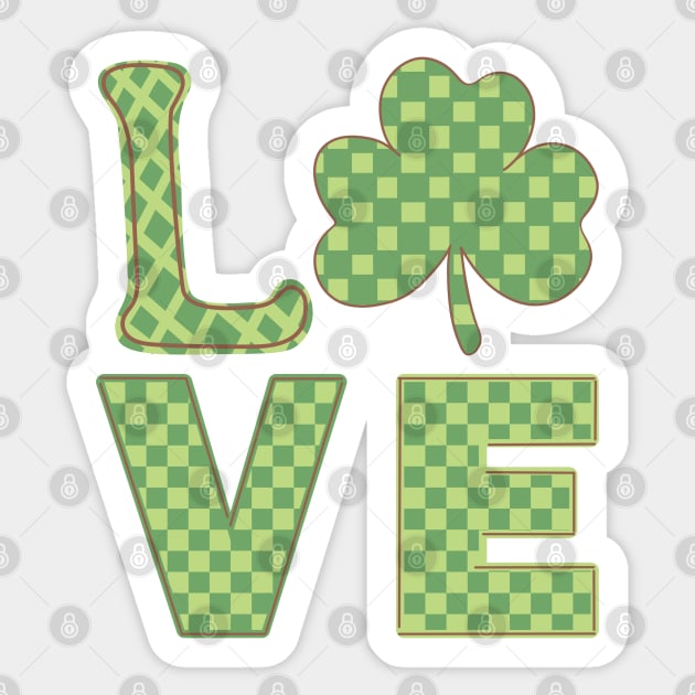 Love Shamrock Leaf Clover St Patricks Day Sticker by The WYLD Tribe